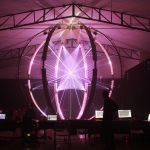 Cycles – 17 laser projectors visualise audio inside a sphere